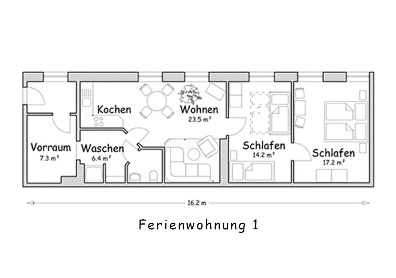 פירנה Ferienwohnung Weisses Ross מראה חיצוני תמונה