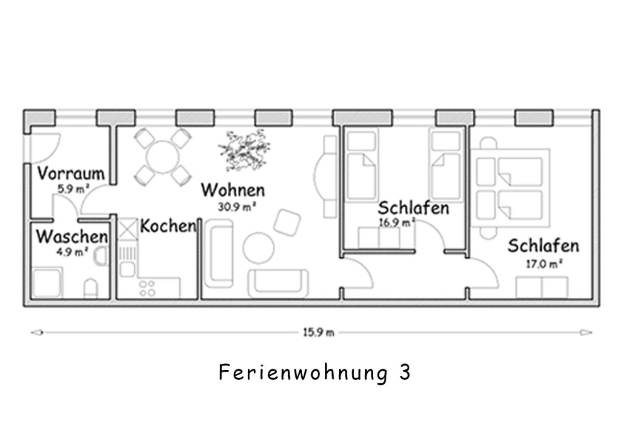 פירנה Ferienwohnung Weisses Ross מראה חיצוני תמונה